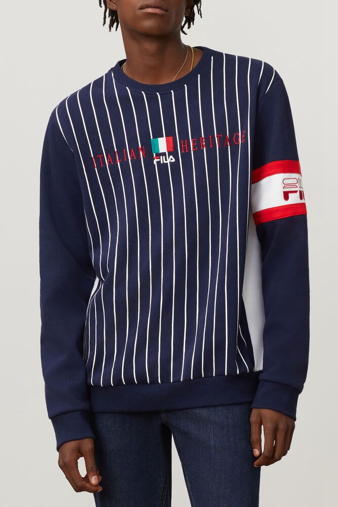 Fila Sweatshirt Mens Navy - Mikkel Crew - Philippines 1476392-LG